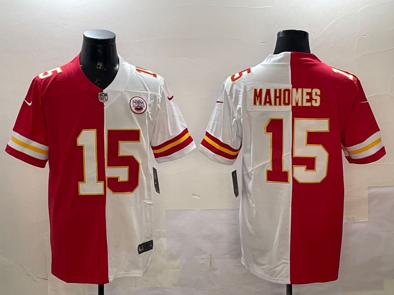 Men Kansas City Chiefs #15 Mahomes White red 2025 Nike Vapor Limited NFL Jersey style 4